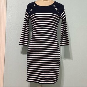 Lauren Ralph Lauren Nautical  navy blue striped dress size XL